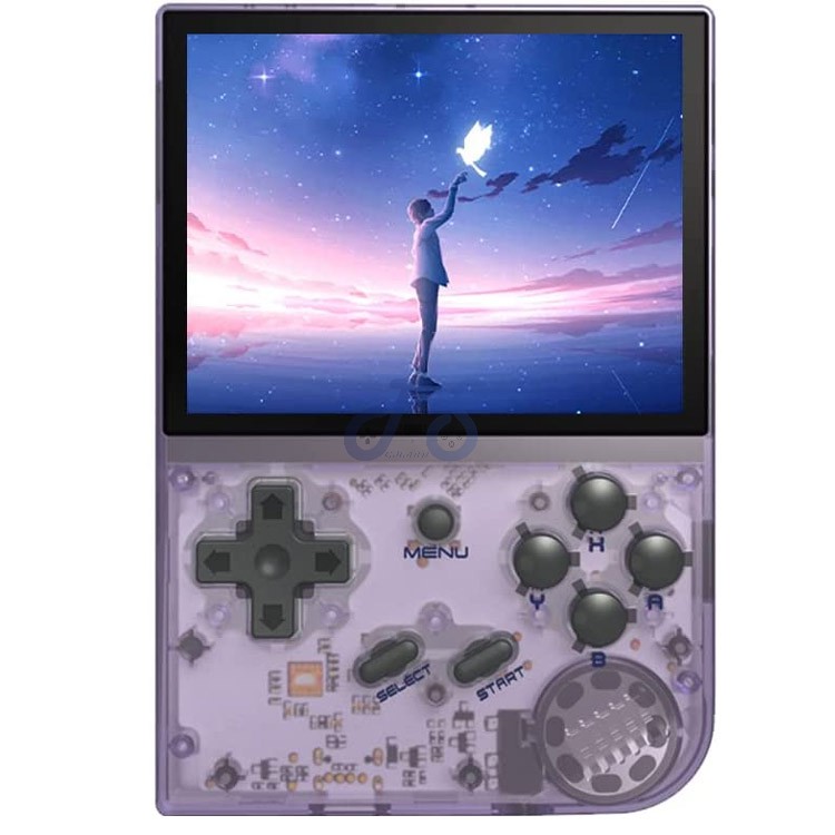 abernic rg35xx handheld console transparent purple