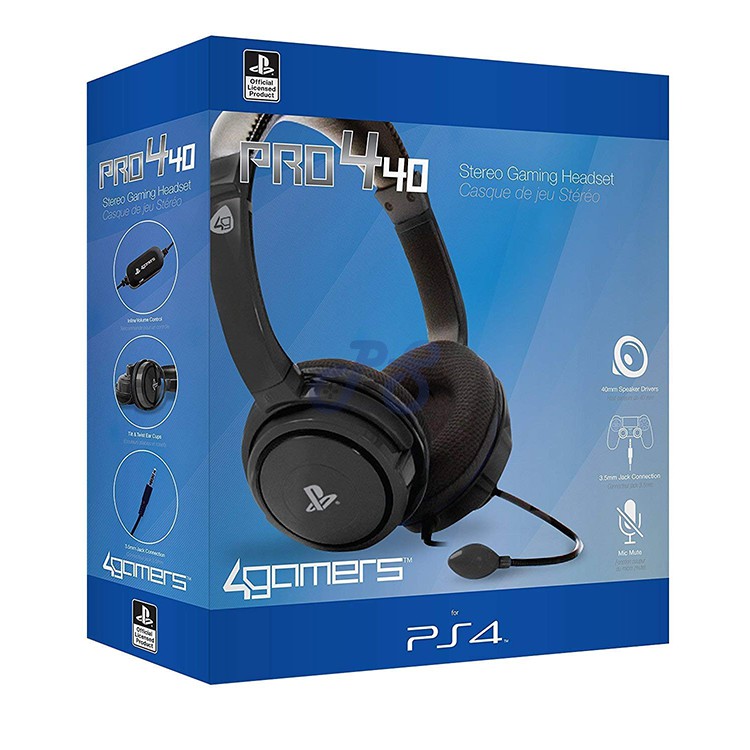 4gamers ps4 stereo gaming headset 40 black