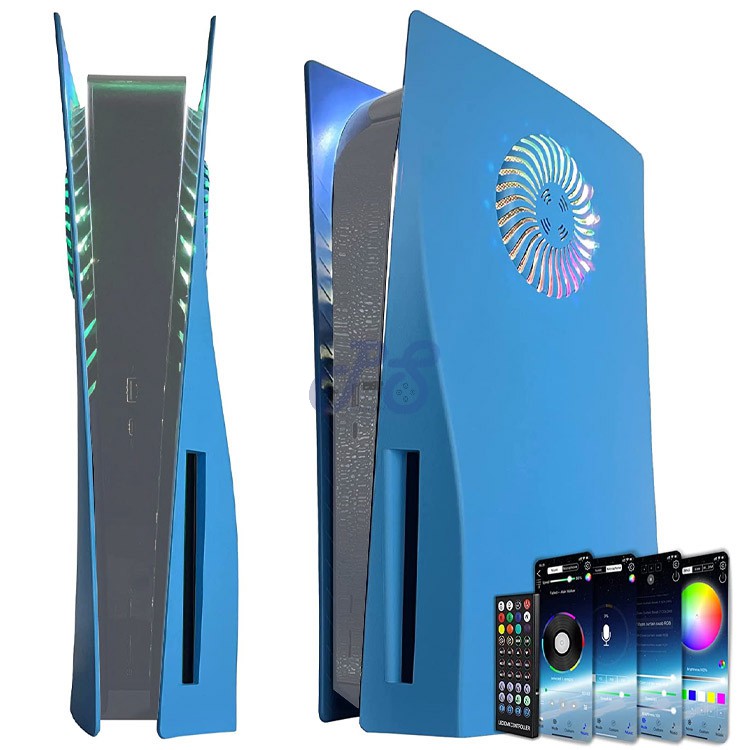dobewingdelou ps5 standard rgb faceplate with cooling vent blue