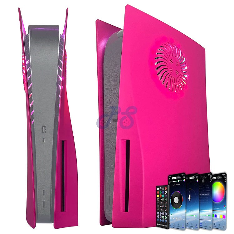 dobewingdelou ps5 standard rgb faceplate with cooling vent pink
