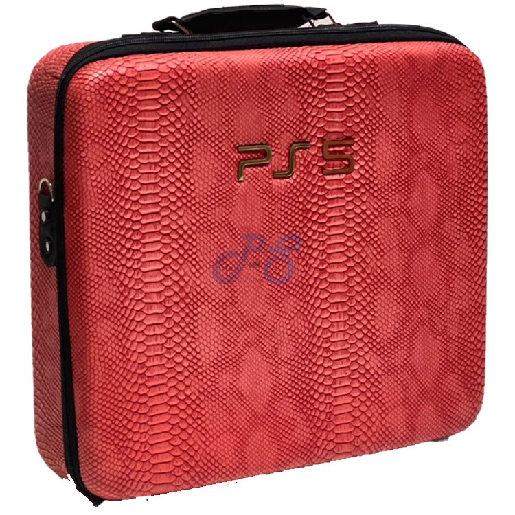 playstation 5 hard case red snake skin