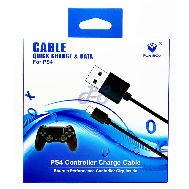 fun box quick charge and data cable for ps4