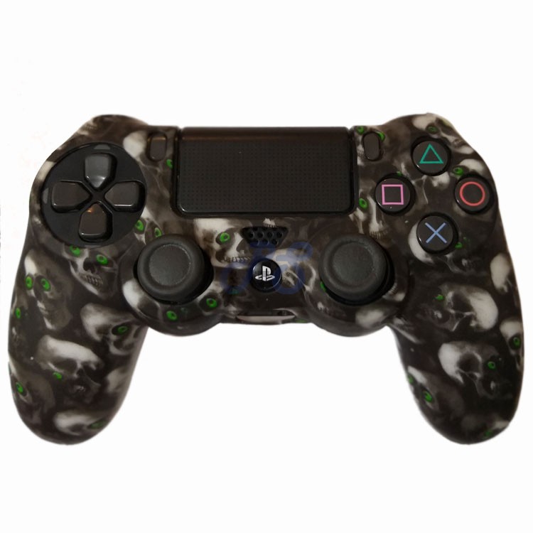 Dualshock 4 Skull Green Eyes Black And White