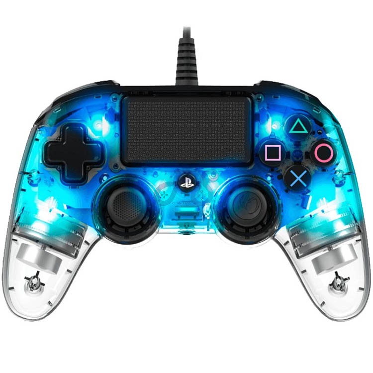 nacon wired illuminated compact controller crystal blue ps4