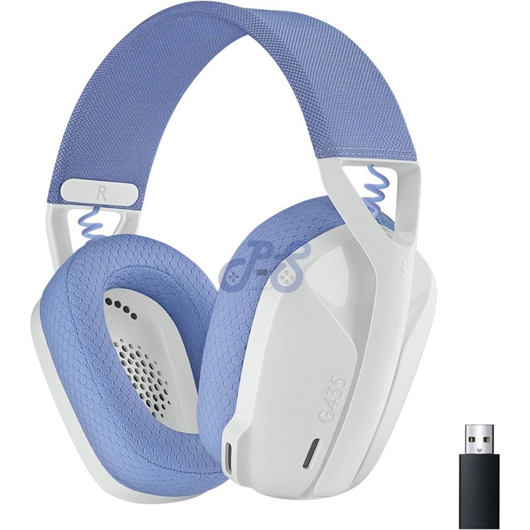 logitech g435 wireless gaming headset off white and lilac
