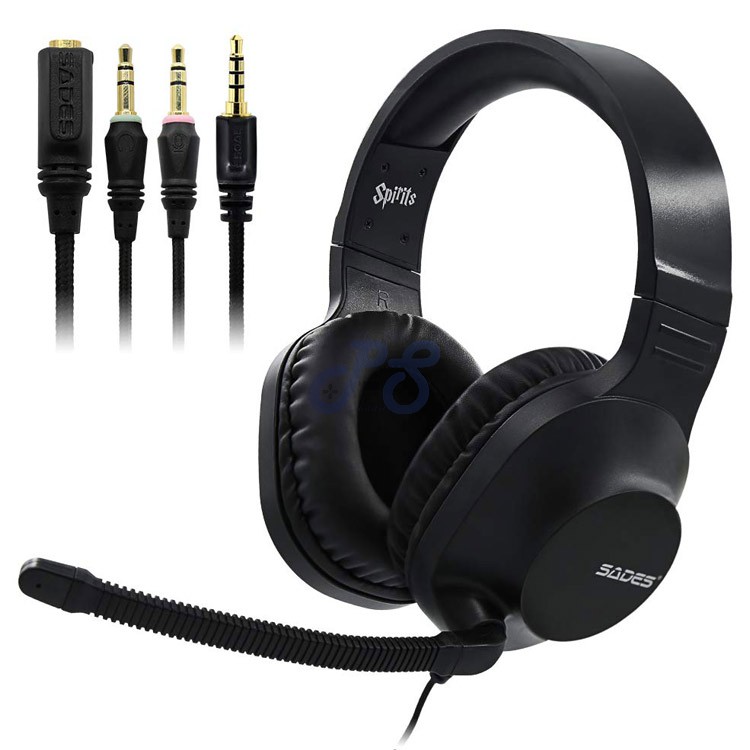 sades spirits gaming headset black