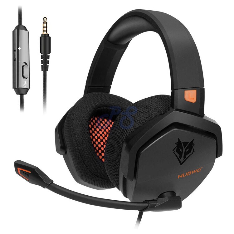 nubwo n16 gaming headset black orange
