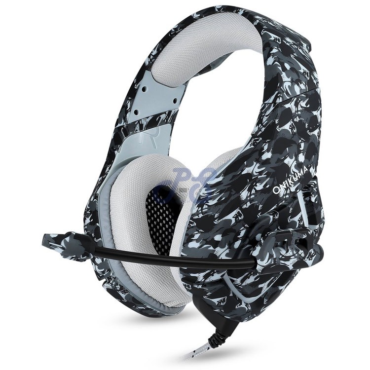 onikuma k1b gaming headset grey camo