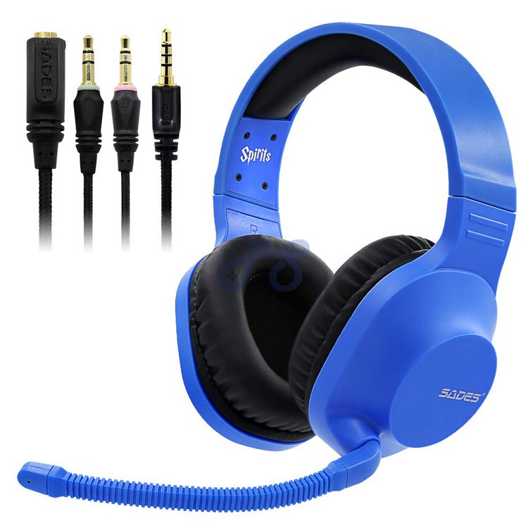 sades spirits gaming headset blue