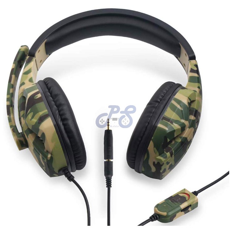 oivo high power bass headphone gaming army camo