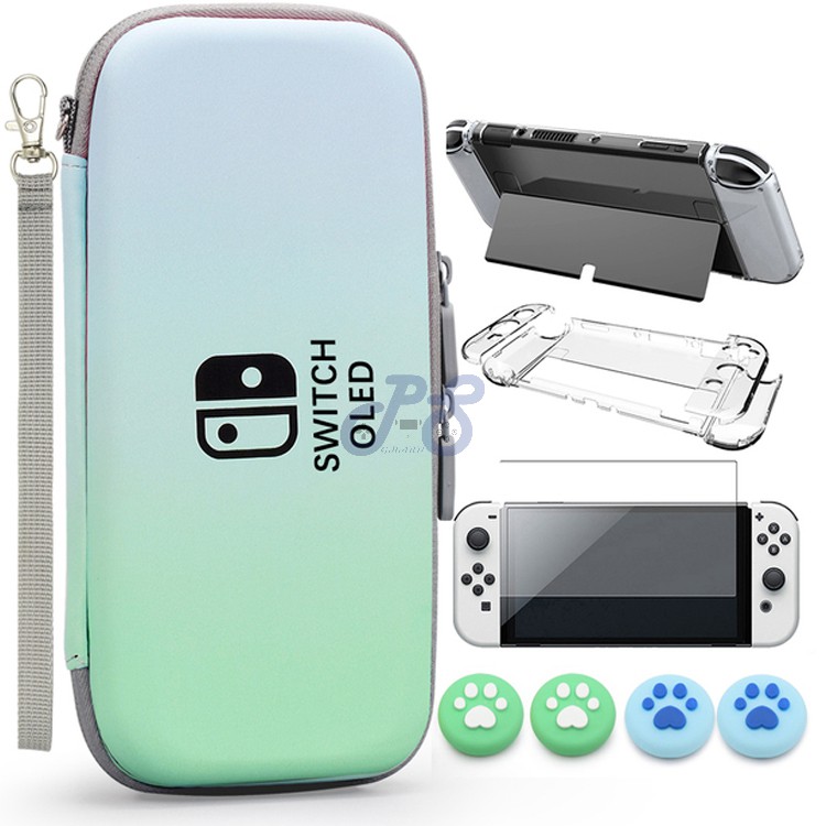 vgbus 7in1 accessory case for nintendo switch oled turquoisegreen
