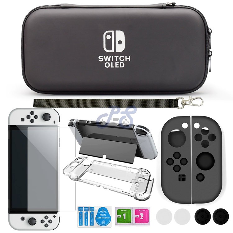 aonek 11in1 accessory kit for nintendo switch oled black