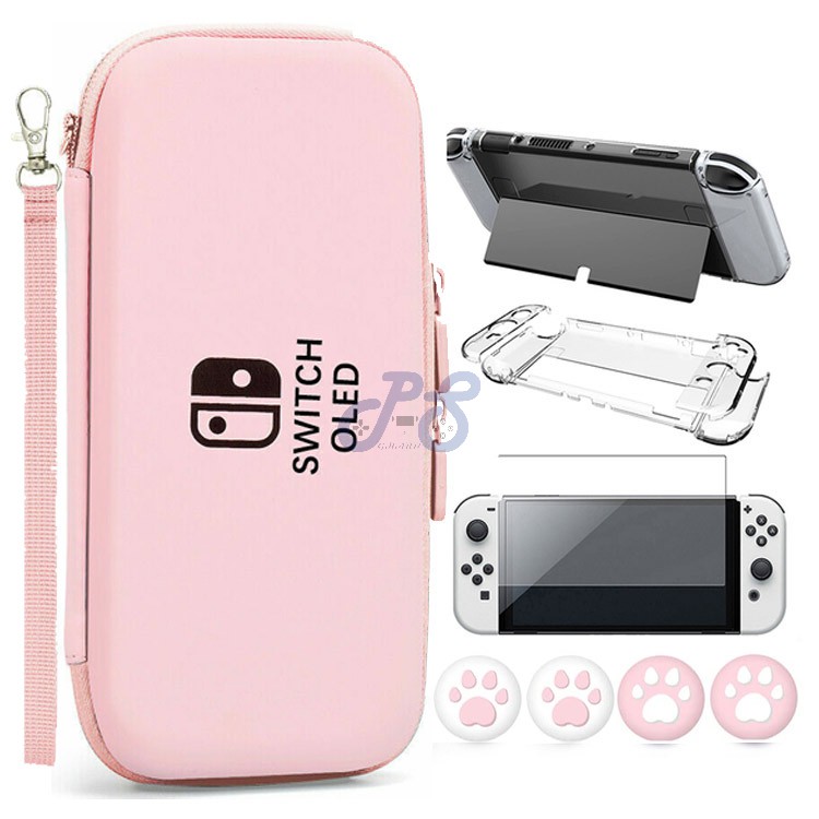 vgbus 7in1 accessory case for nintendo switch oled pink