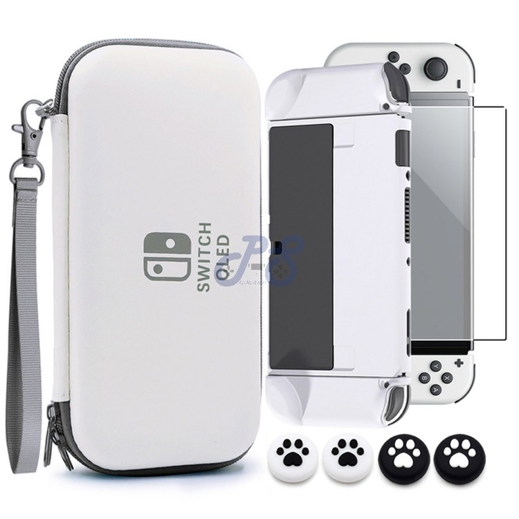 vgbus 7in1 accessory case for nintendo switch oled whiteblack