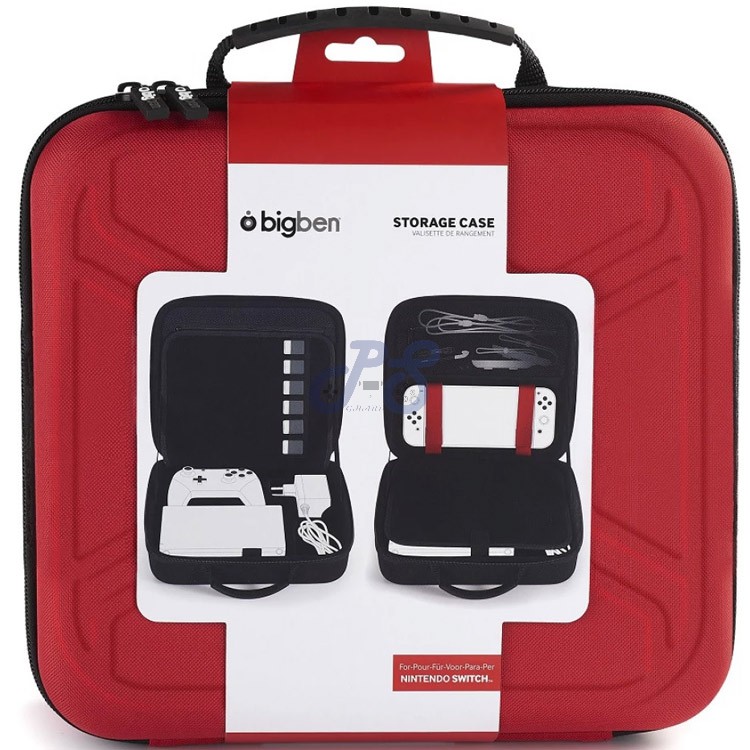 big ben storage case for nintendo switch oled red