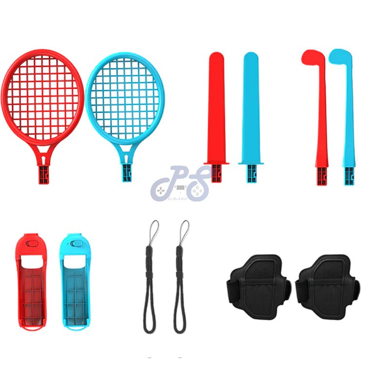 lucky fox 12 in 1 sport kit for nintendo switch redblue
