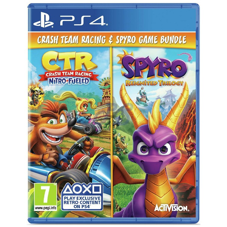 crash team racing nitro fueled and spyro game bundle r2 ps4