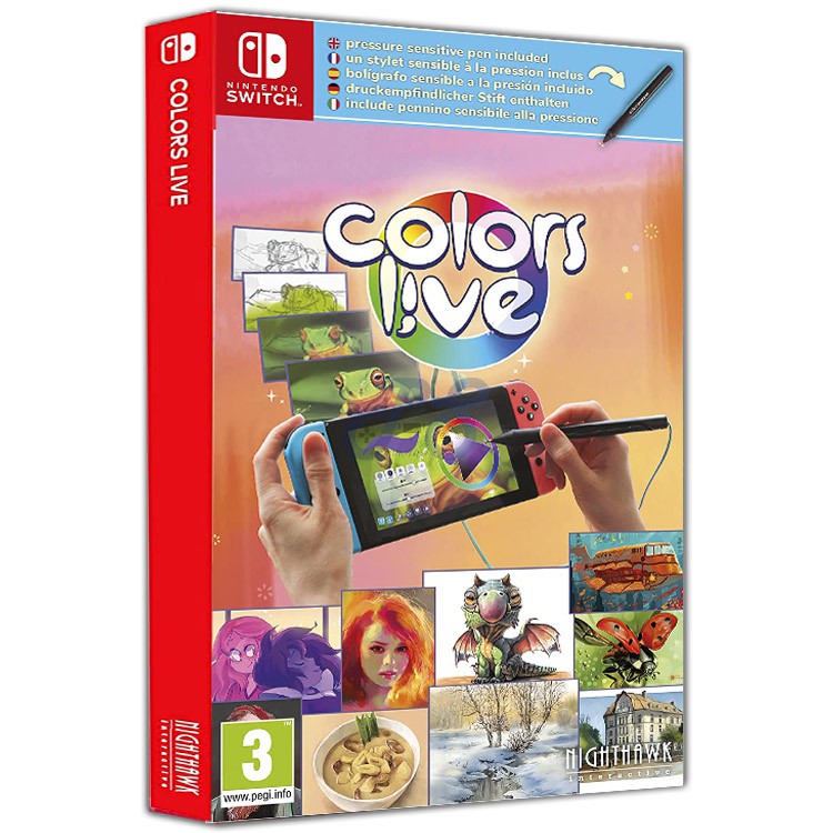colors live with stylus pen nintendo switch black
