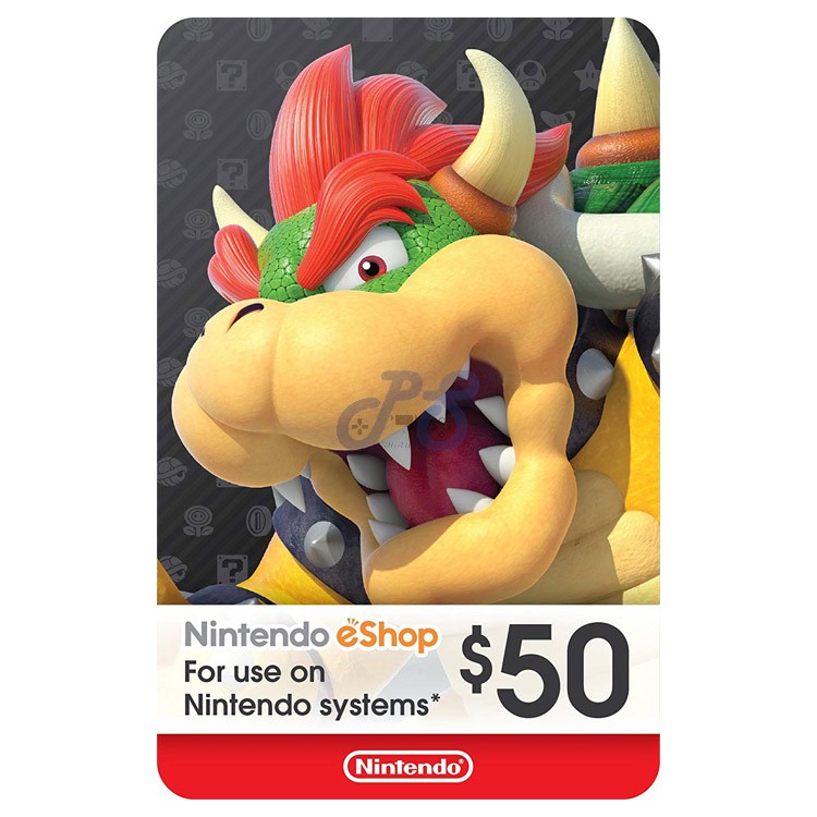 nintendo eshop 50 gift card physical
