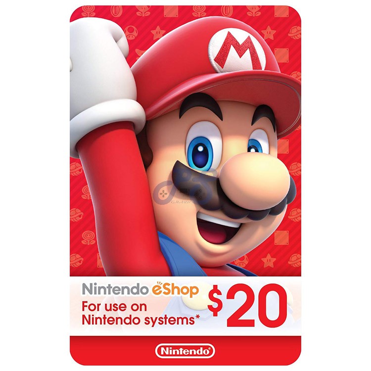 nintendo eshop 20 gift card physical