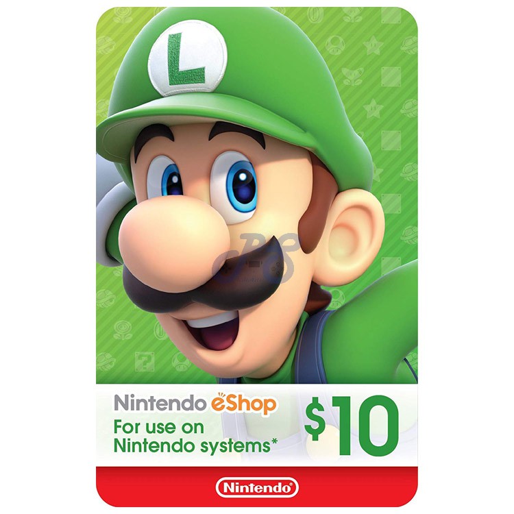 nintendo eshop 10 gift card physical