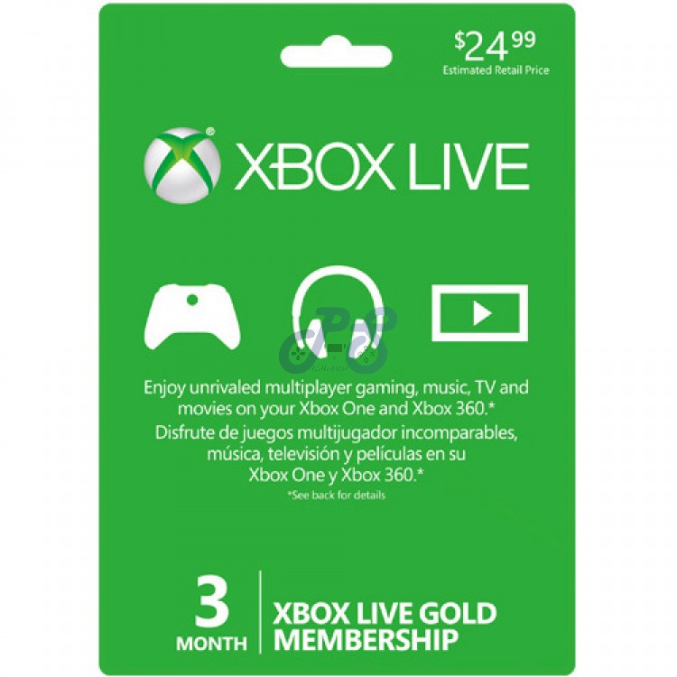 خرید اکانت گلد ایکس باکس لایو ۳ ماه فیزیکی xbox live gold 