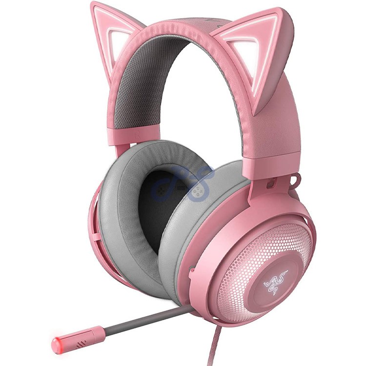 razer kraken gaming headset kitty edition quartz pink