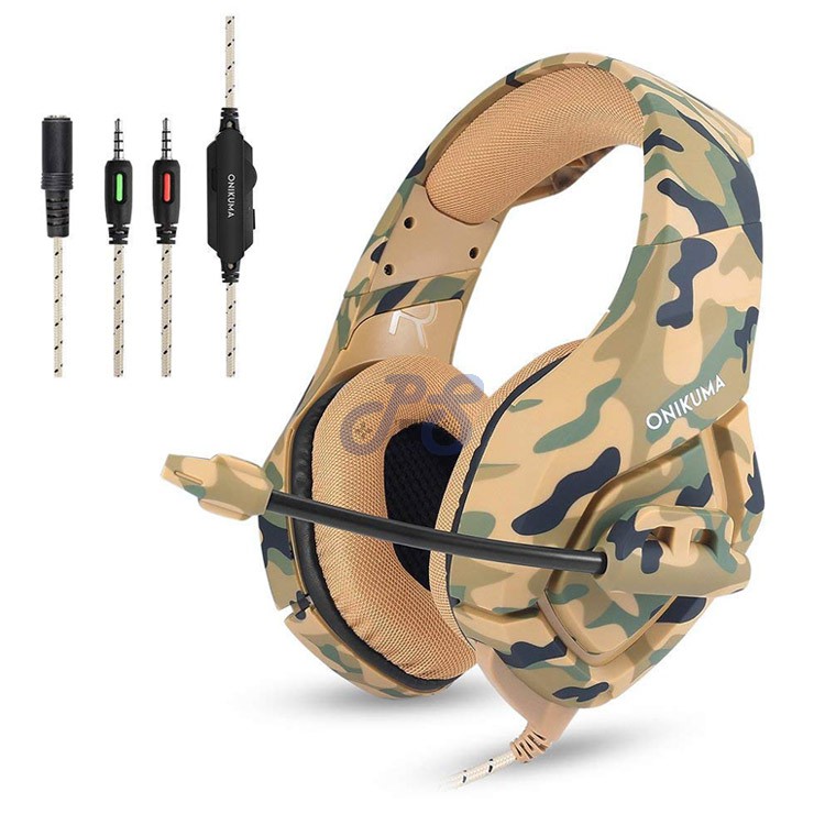 onikuma k1 gaming headset yellow camo