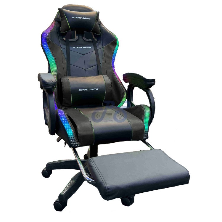 start game rgb gaming chair black