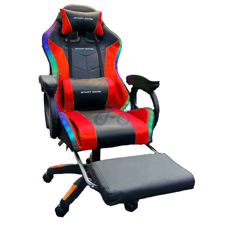 start game rgb gaming chair red