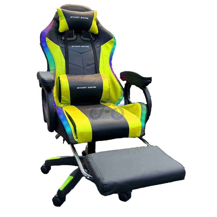 start game rgb gaming chair yellow