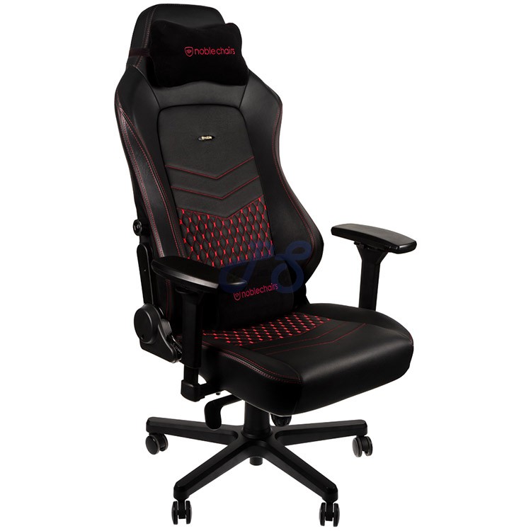 noblechairs hero real leather black red gaming chair