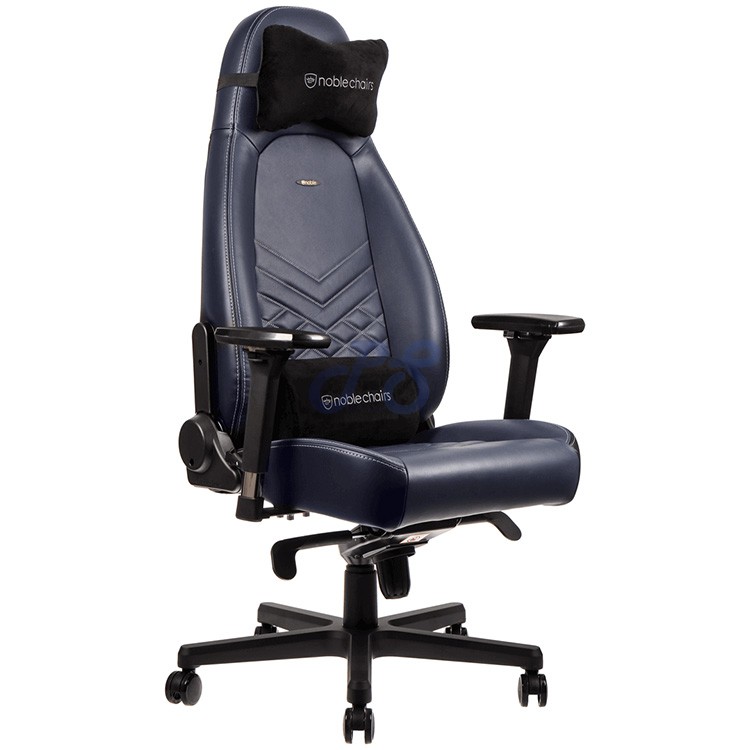 noblechairs icon real leather midnight blue gaming chair