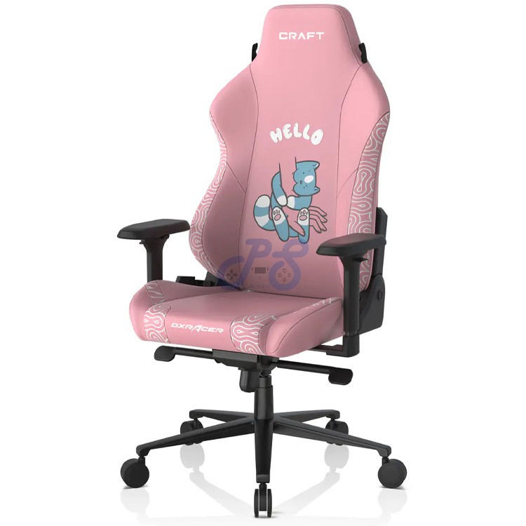 dxracer craft series gaming chair hello human cat edition