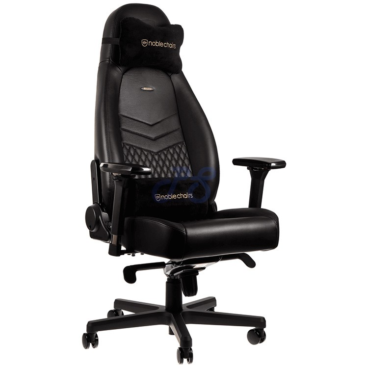 noblechairs icon real leather black gaming chair