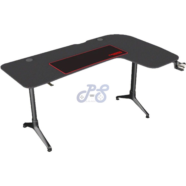twisted minds l shape gaming desk carbon fiber texture right corner