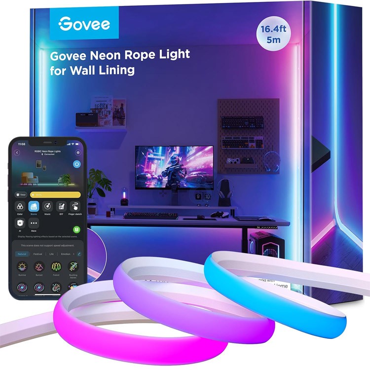 govee neon rope light for wall linings 5m