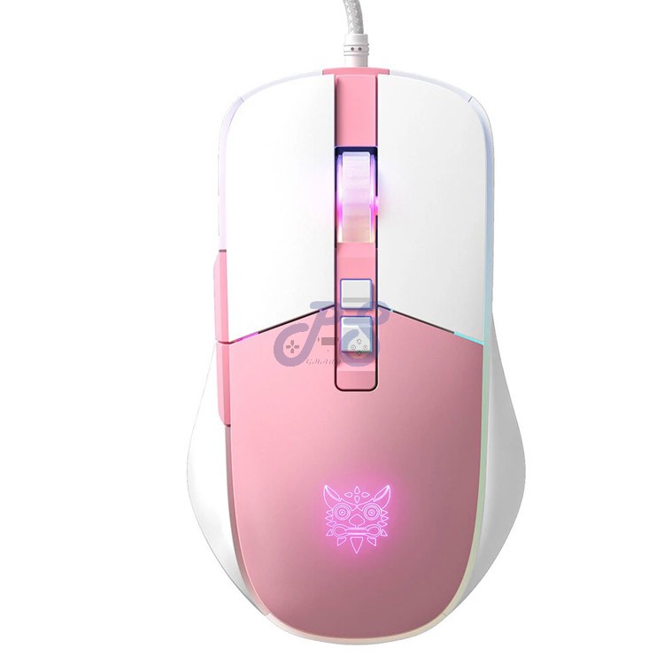 onikuma cw916 wired gaming mouse white pink