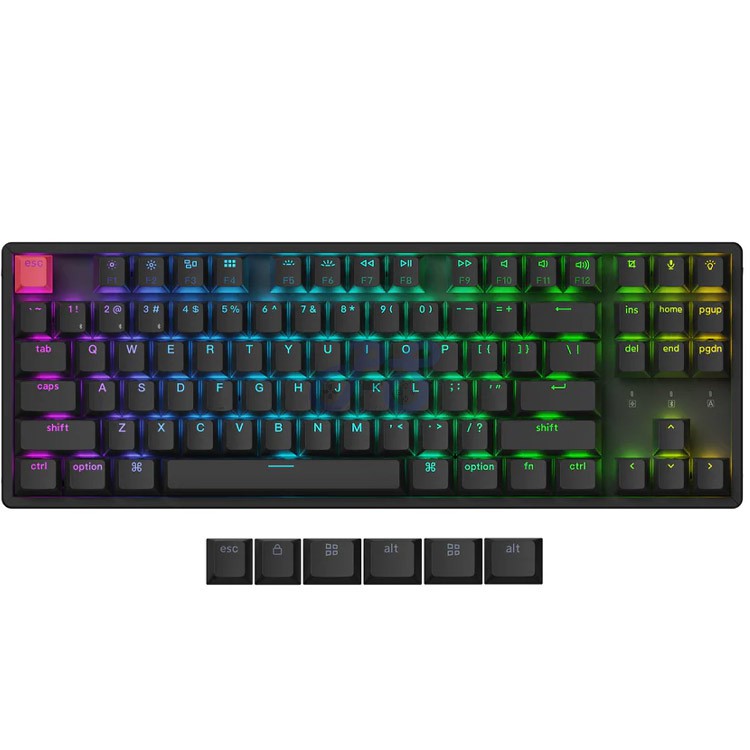 keychron k8 version 2 rgb aluminum qmk wireless mechanical keyboard hotswappable brown super switch