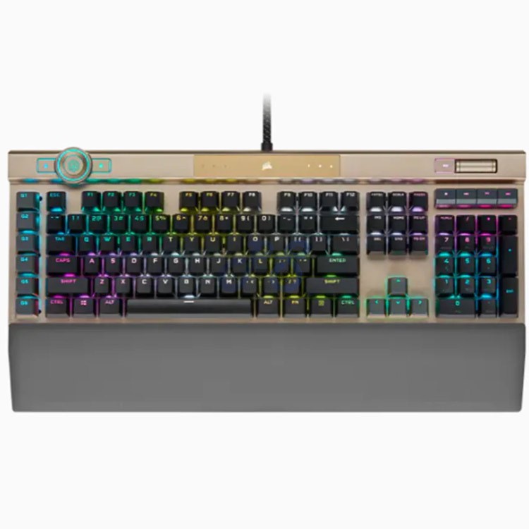corsair k100 rgb optimechanical gaming keyboard corsair opx switch midnight gold