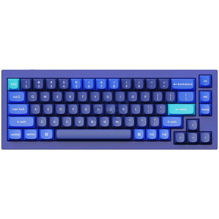 keychron q2 qkm custom mechanical keyboard red switch navy blue