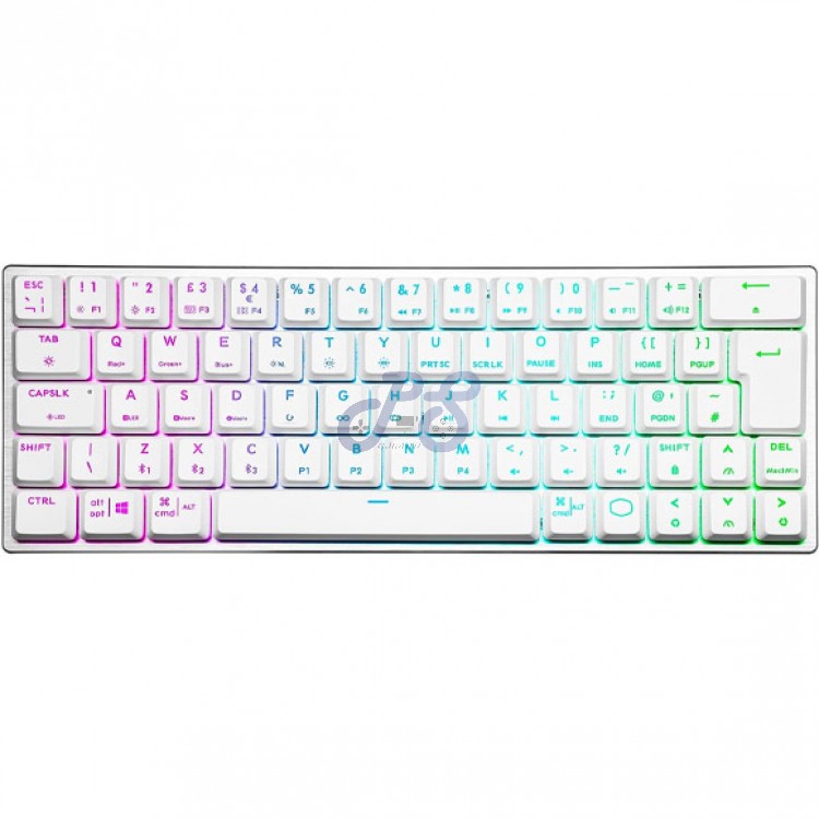 cooler master sk622 mechanical bluetooth gaming keyboard red switches white