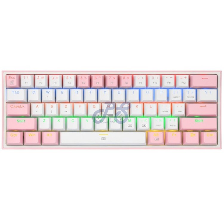redragon fizz k617 mechanical keyboard whitepink