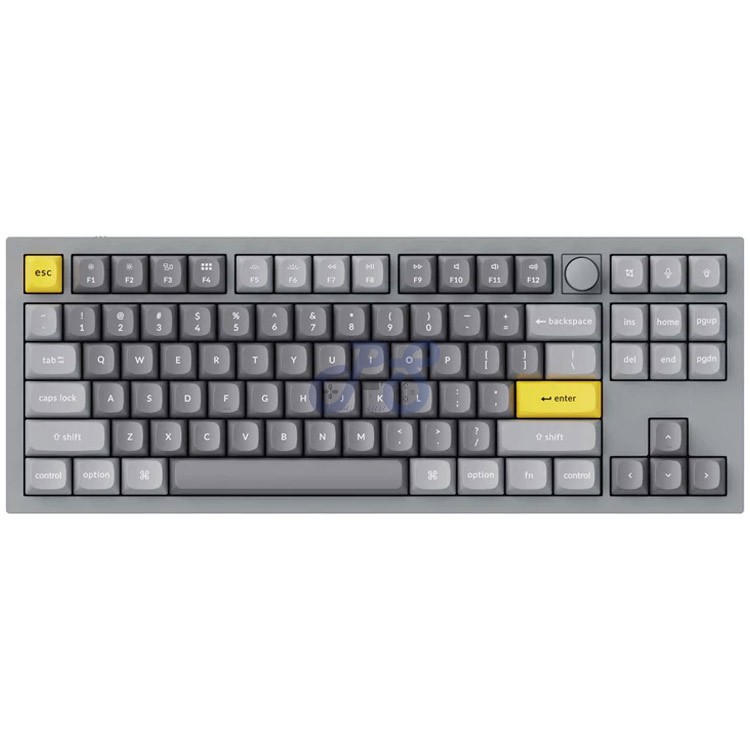 keychron q3 knob qmk custom mechanical keyboard brown switch silver gray