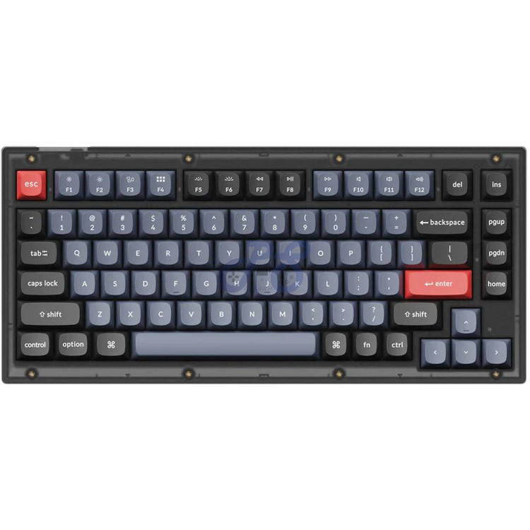 keychron v1 custom mechanical keyboard brown switch frosted black