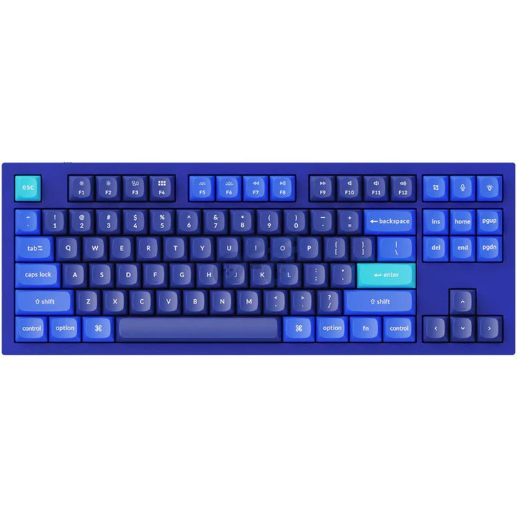 keychron q3 qmk custom mechanical keyboard brown switch navy blue