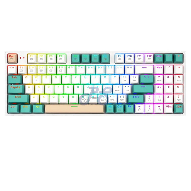 redragon kitava mechanical gaming keyboard cyan white gold