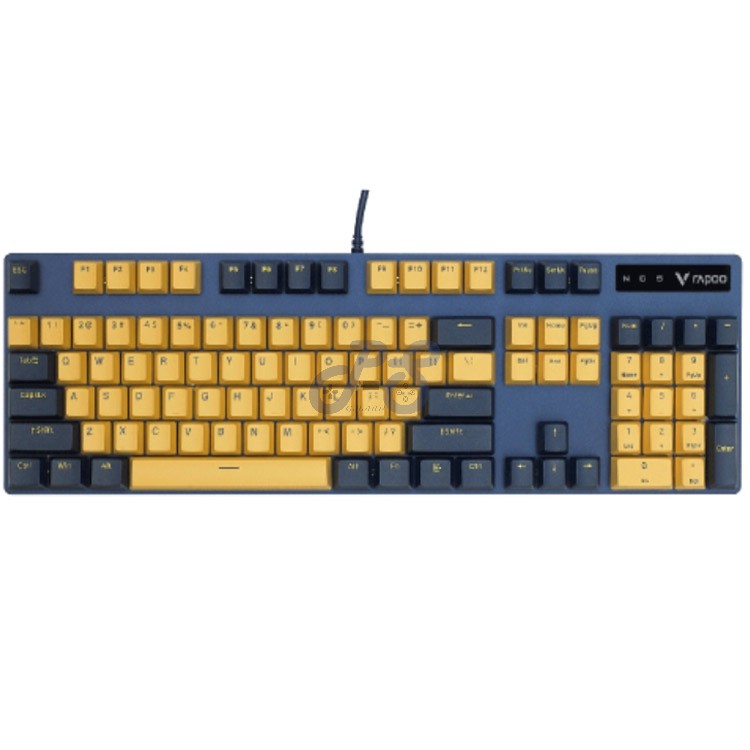 rapoo v500 pro mechanical gaming keyboard yellowblue