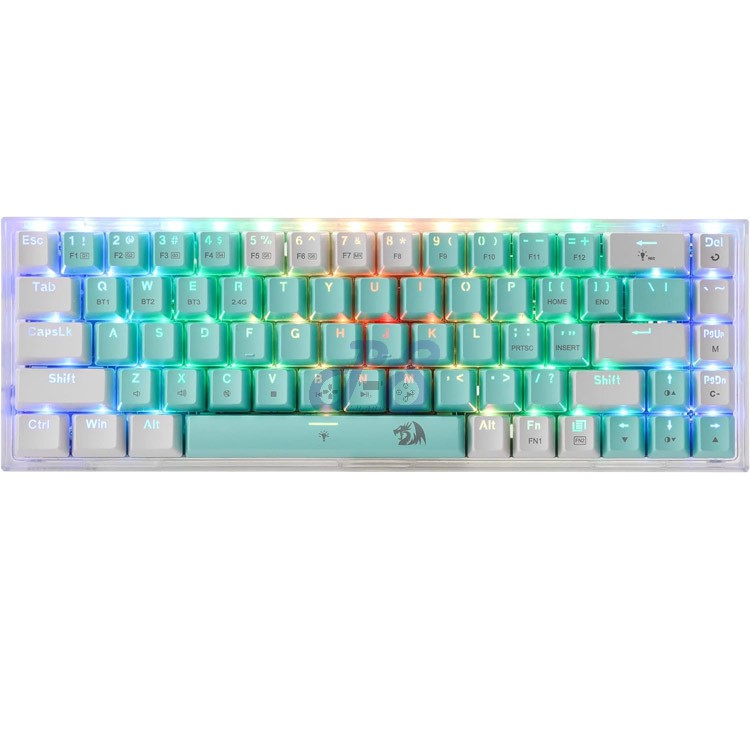 redragon castor pro wireless mechanical gaming keyboard mint amp white