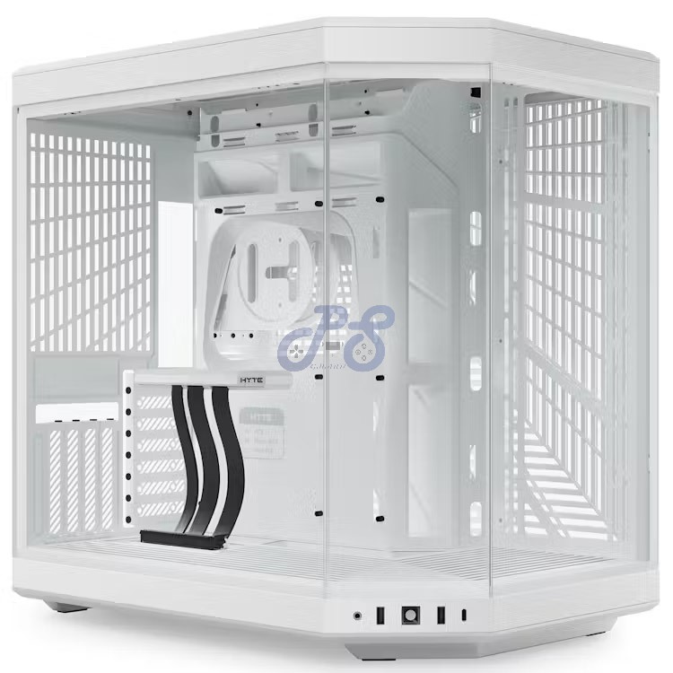 hyte y70 midtower dualchamber modern aesthetic pc case snow white